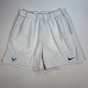 Nike Rafa Nadal Tennis Shorts Men's L White Dri-Fit ADV Swoosh *MARKS* CV7873